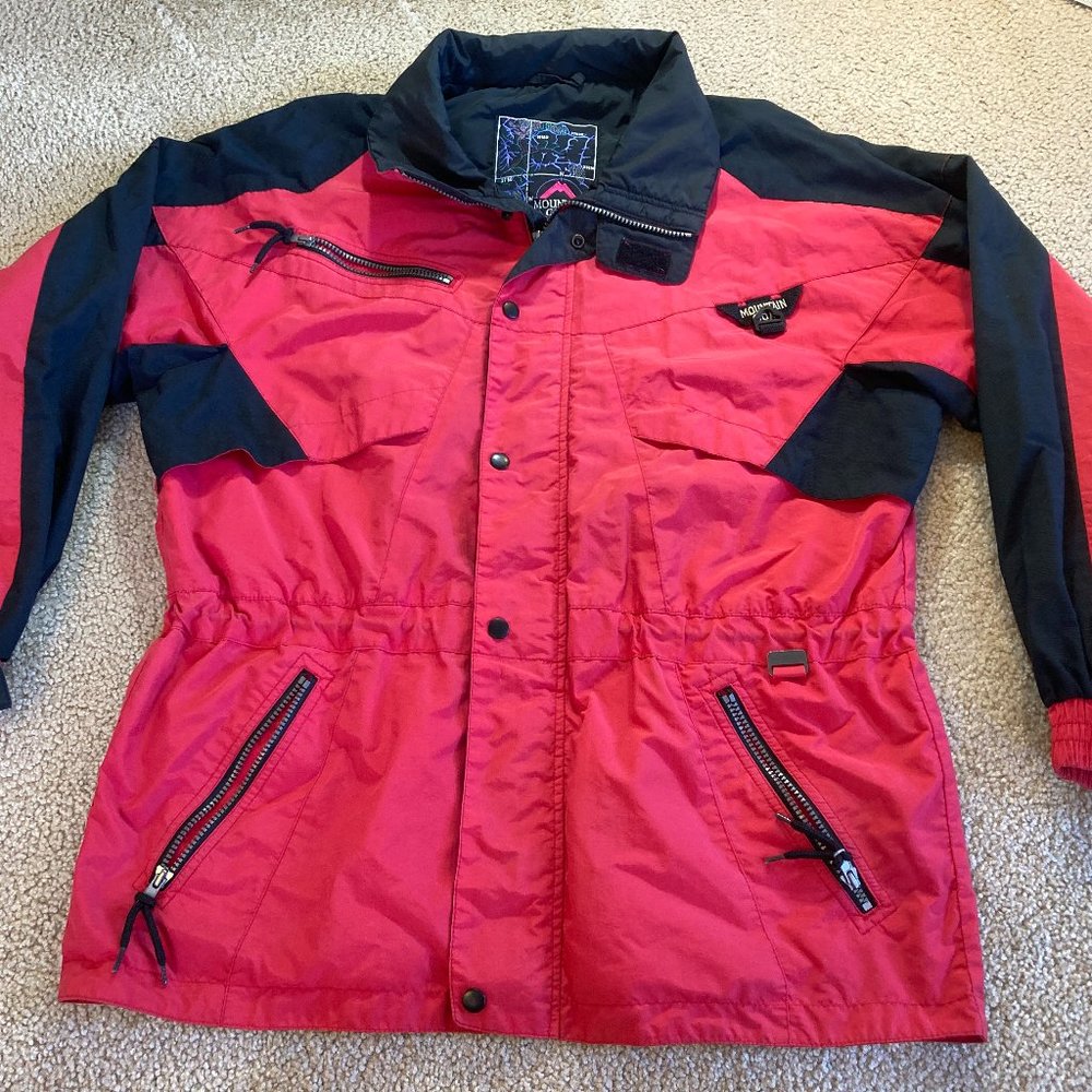 Vintage Mountain Goat Mens Jacket Coat Size M Red Interchange Nylon Zip VTG